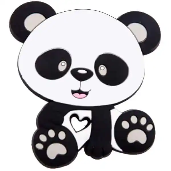 Jouet De Dentition Panda Gris en Silicone